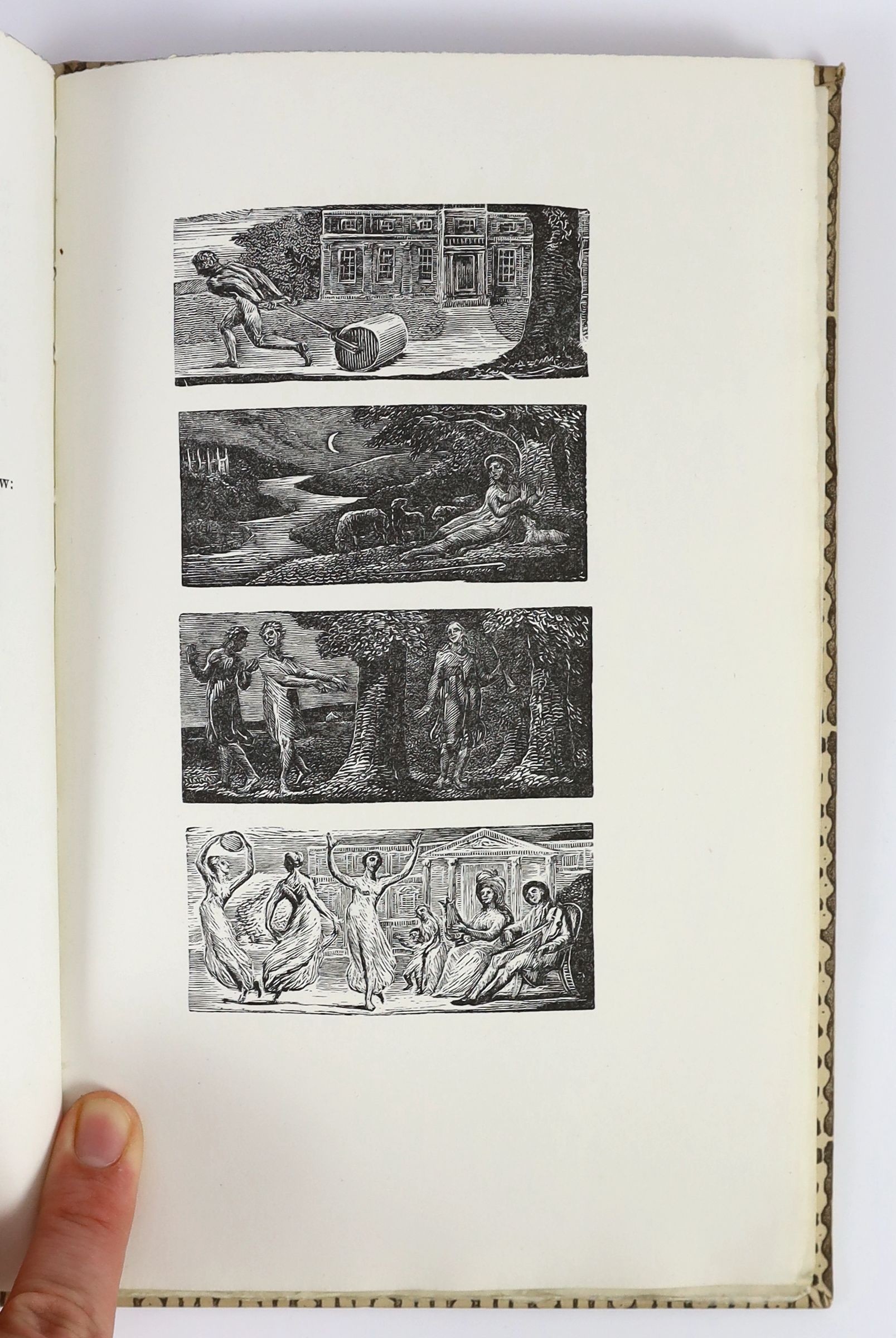 Nonesuch Press 4 works - Philips, Ambrose - The Illustrations of William Blake, one of 1000, 8vo, with a portfolio of 18 extra plates in a rear pocket, 1937; Blake, William - The Book of Thel, one of 850, Victor Gollancz